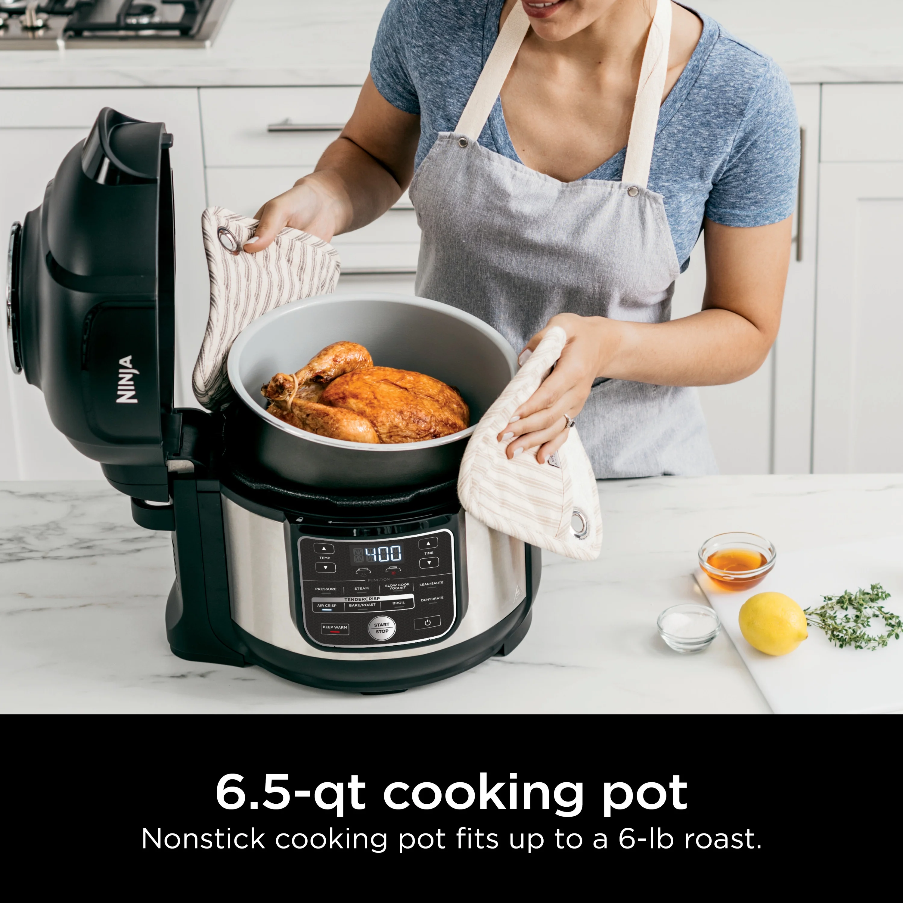 Ninja Foodi 10 - in - 1 Multi - Cooker, 6.5 Quart, Pressure Cooker & Air Fryer, Stainless Steel, OS300