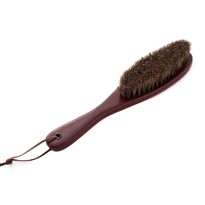Black Horse Hair 25cm Red Handle Wooden Cloth Brush for Cleaning Brush