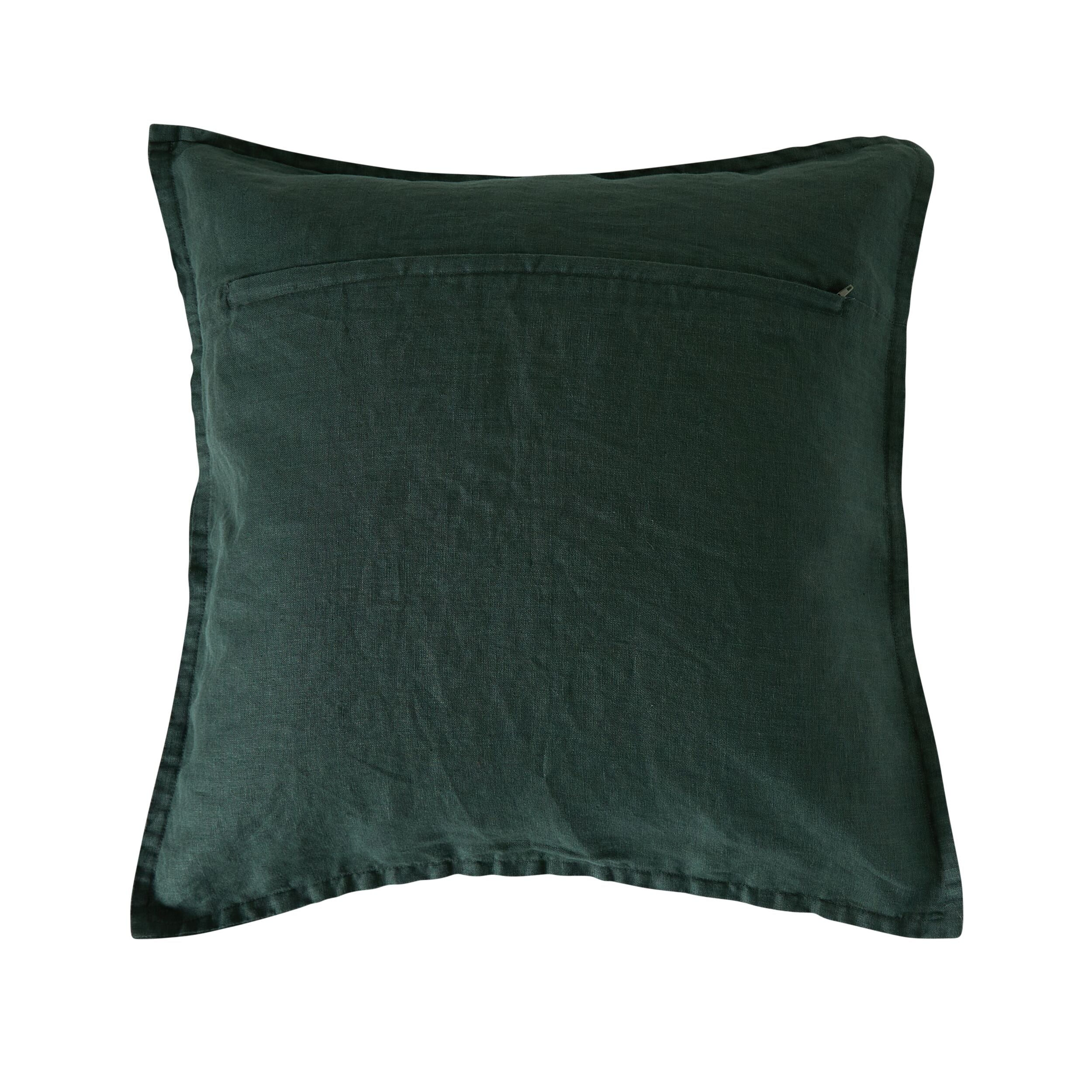 Hamptons French Linen Cushion Bottle Green 50x50cm