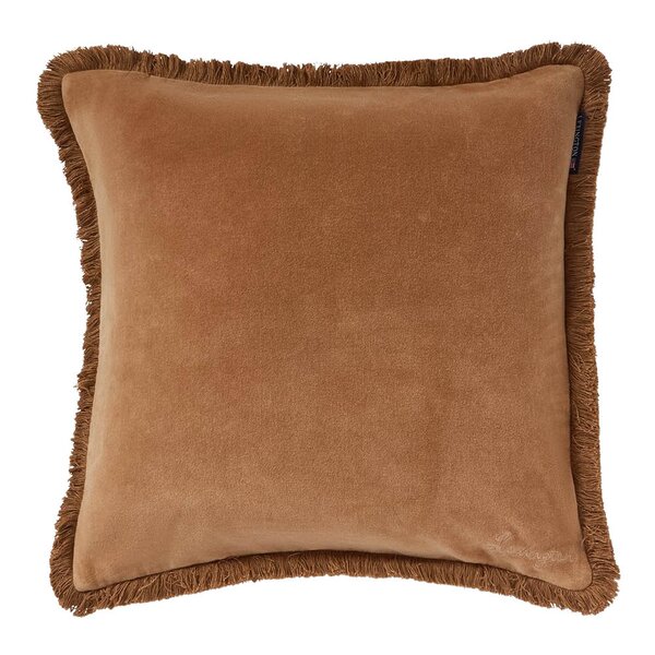 Fringe putetrekk fløyel 50x50 cm fudge