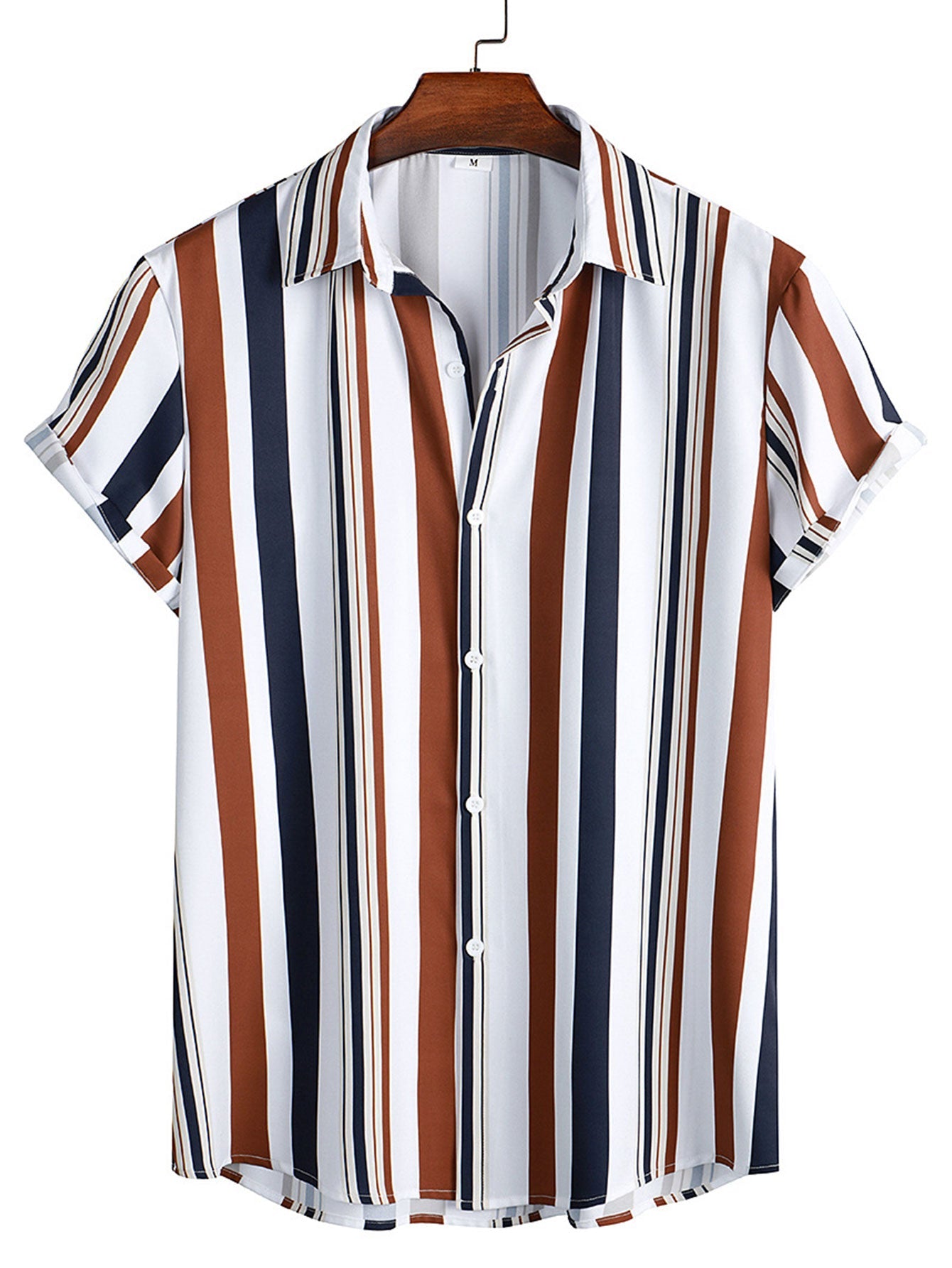Chemise à rayures colorées et short de bain
