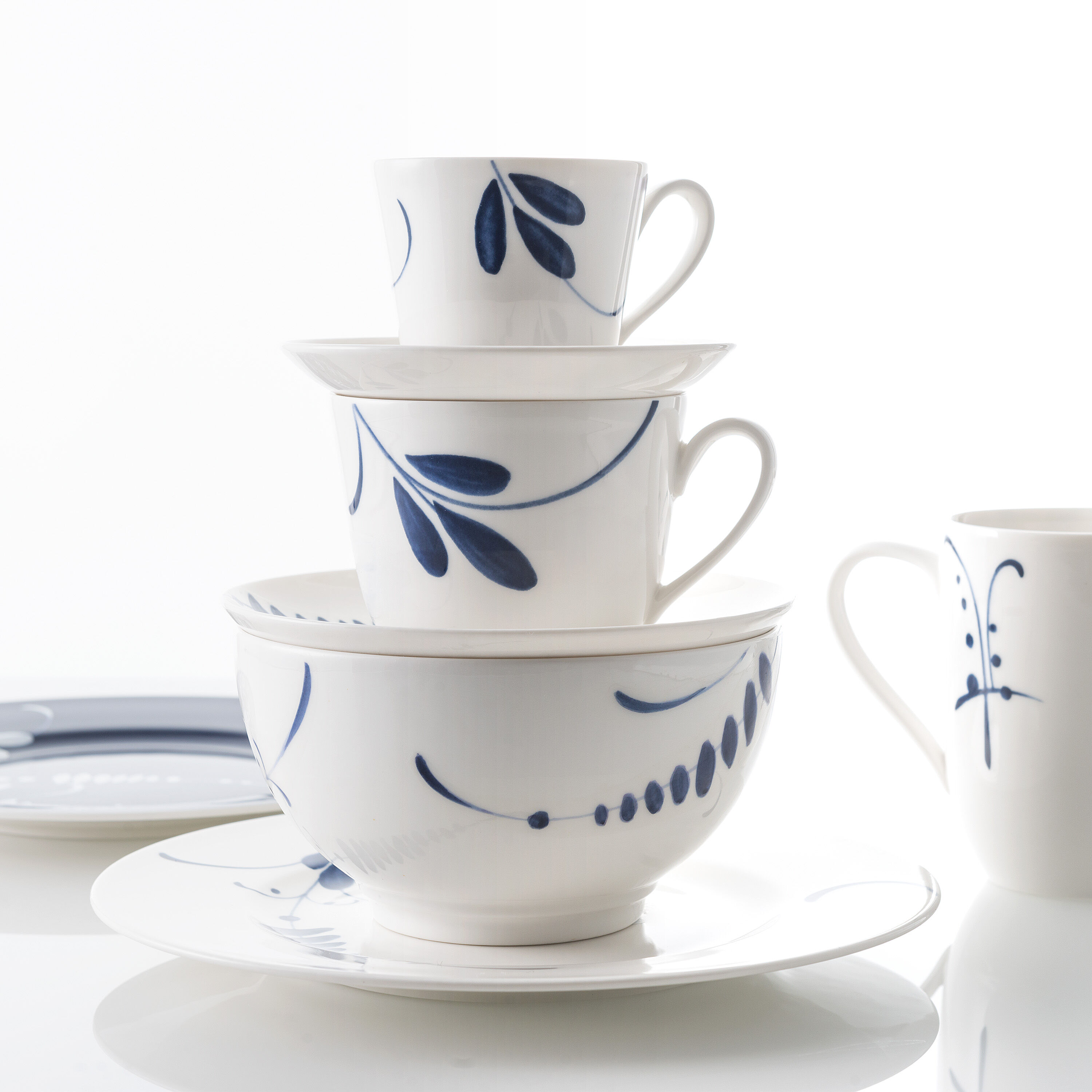 Vieux Luxembourg Espresso cup saucer - White, 4.7'', Premium Porcelain