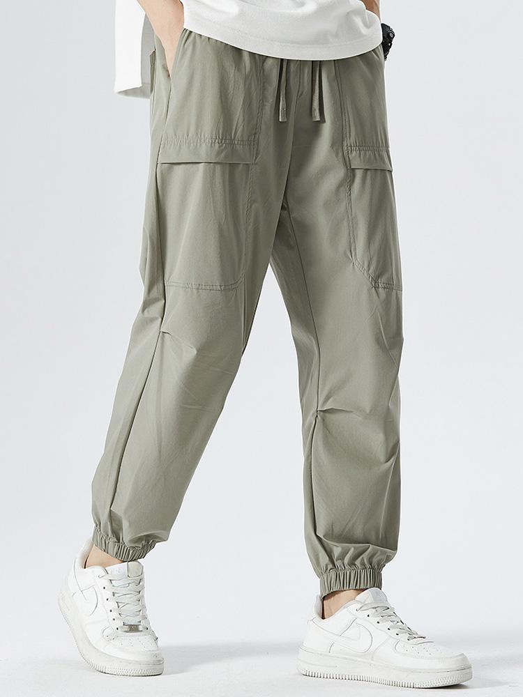 Pantalon cargo parachute à taille élastique