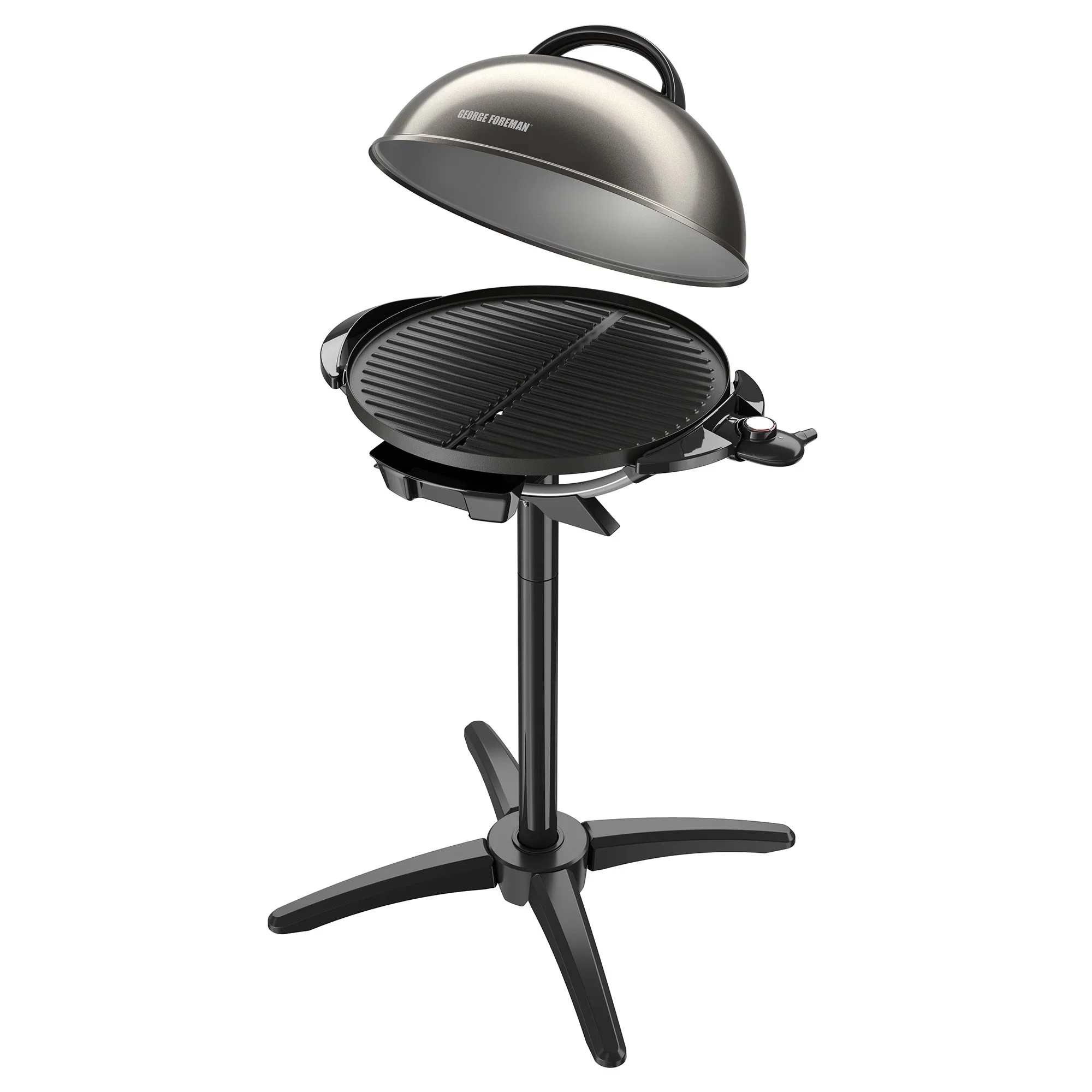 Foreman 15 Serving Nonstick Indoor/Outdoor Electric Grill in Gun Metal