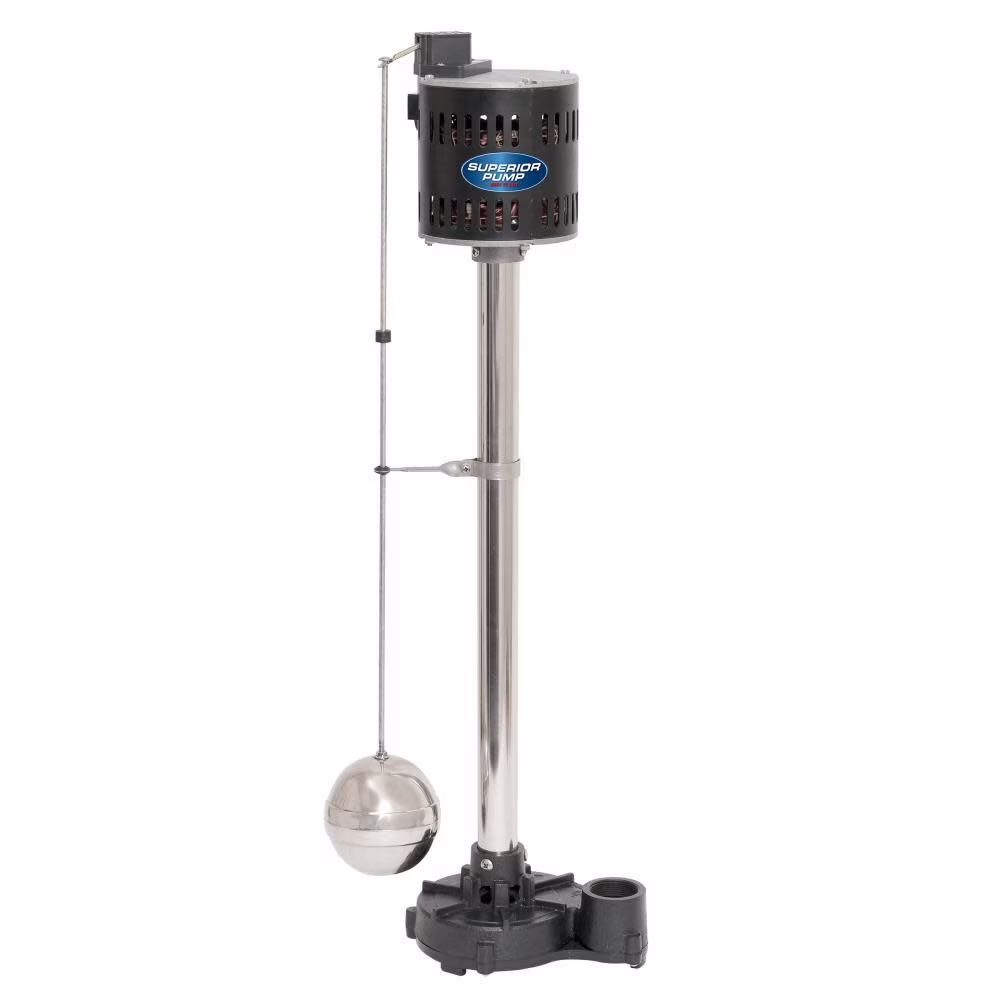 92333 Multi Use Utility Sump Water Pump, 120 V, 0 33 Hp, 1 1/4 in Outlet, 50 Gpm, Thermoplastic Black(1/3 HP) Image 3