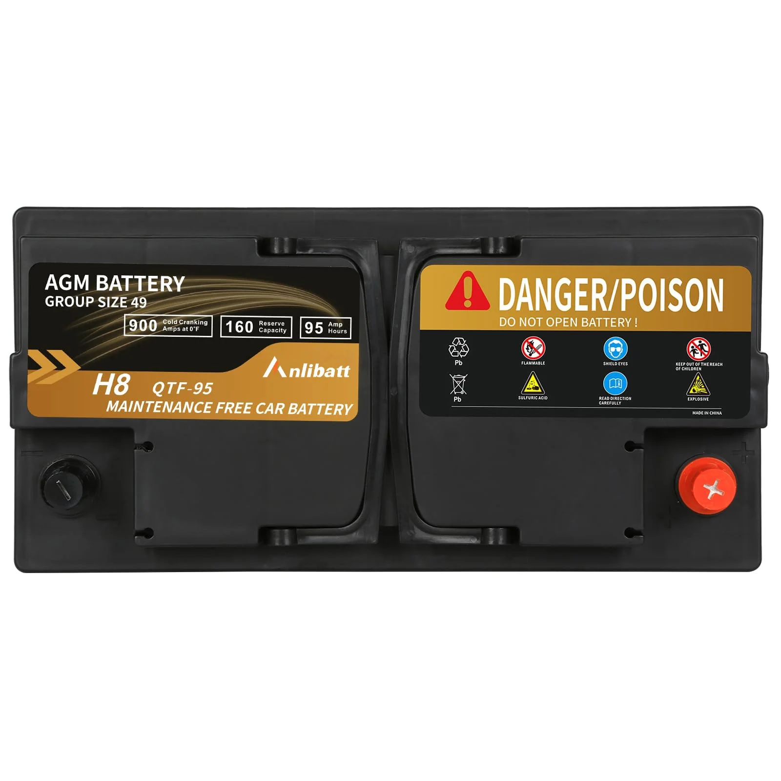 Platinum AGM Group 49 Battery, 12 Volt Rechargeable Automotive Batteries for Car, H8 900CCA 95Ah 160RC - Image 4
