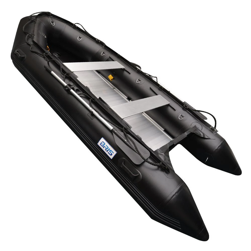 BRIS 12.5ft Inflatable Boat Inflatable Fishing Rescue Dive Boat Dinghy Raft Pontoon Boat