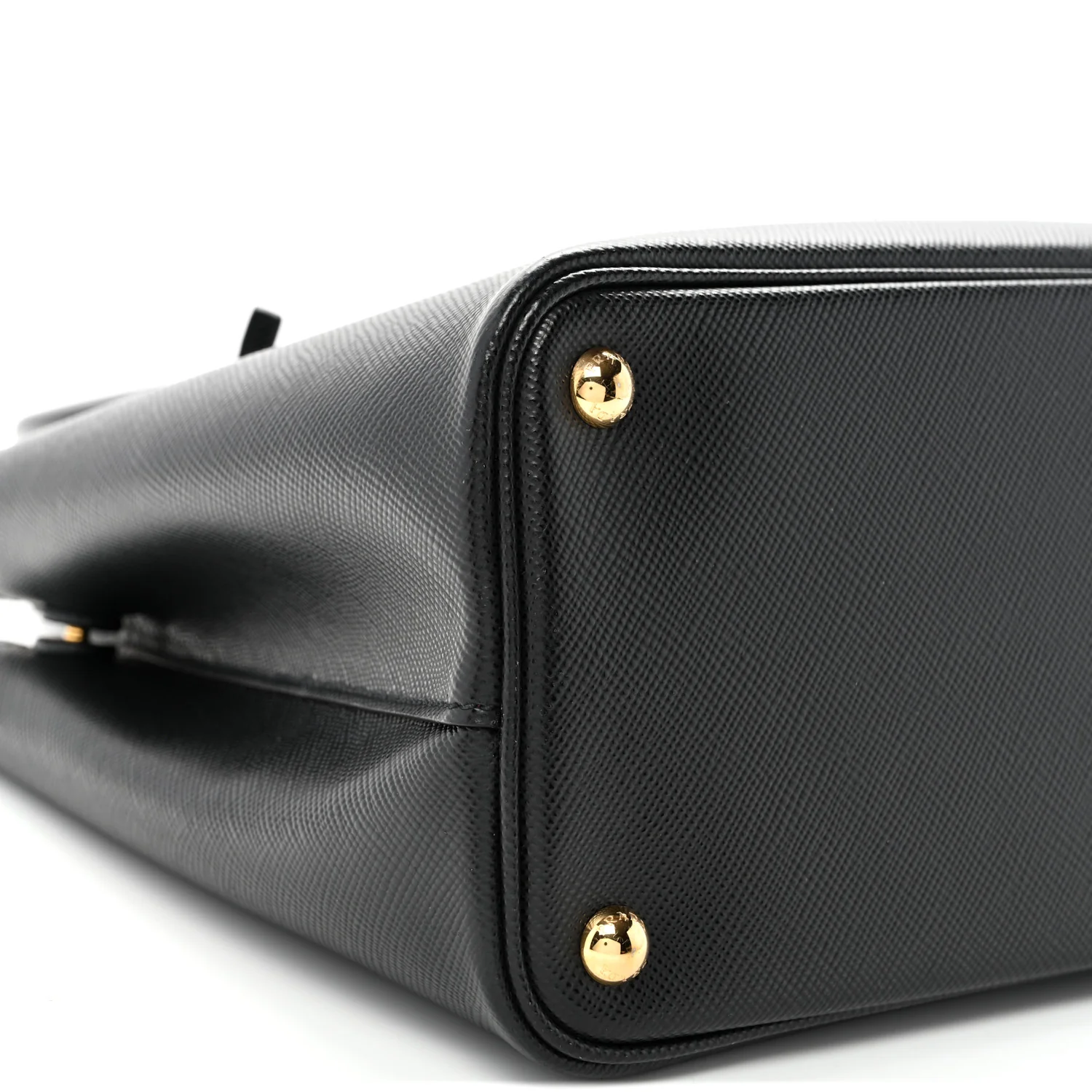 Saffiano Cuir Small Double Bag Black Fuoco