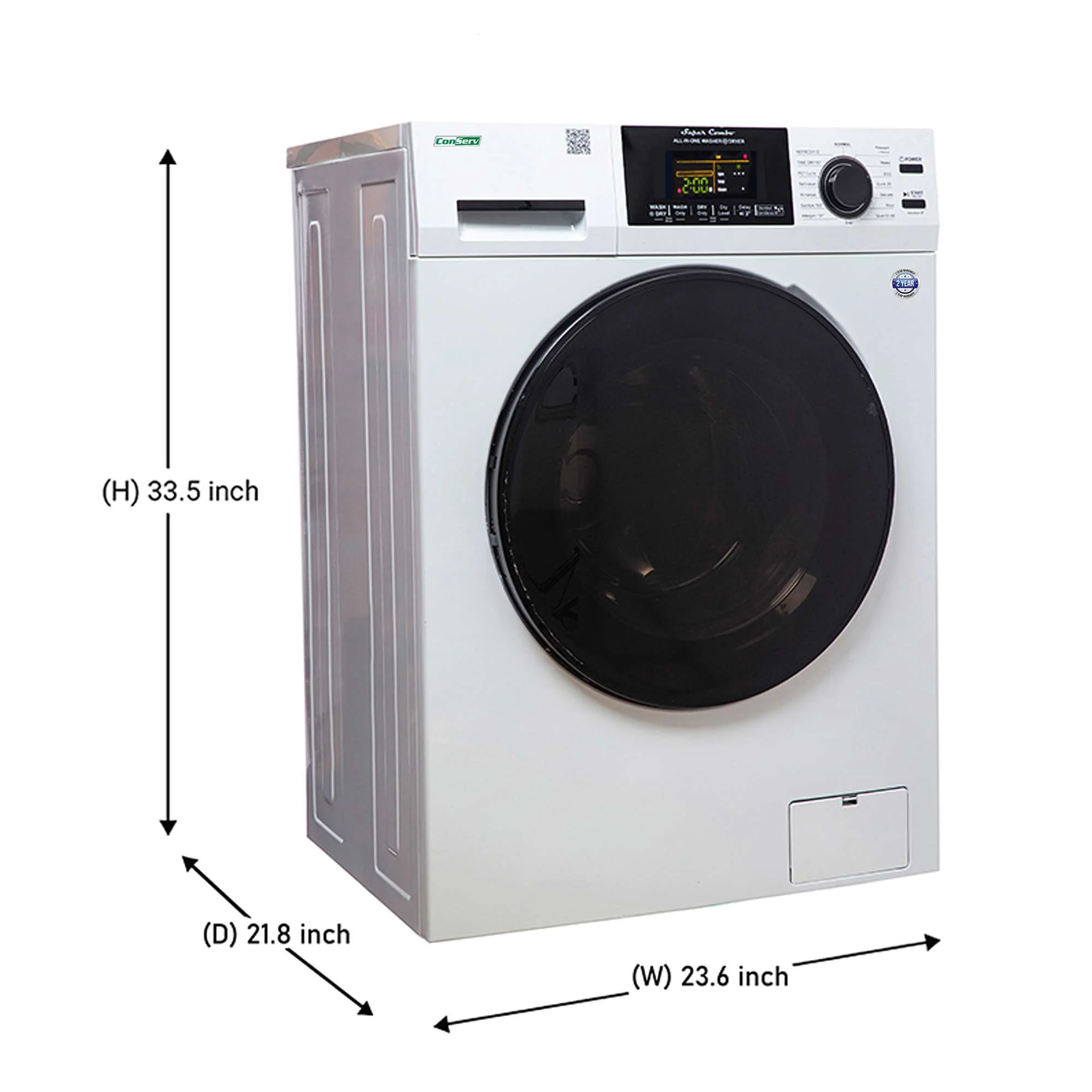 15 lbs Compact Combo Sani Washer Vented/Ventless Dryer with Pet Cycle in White(White) - Image 5
