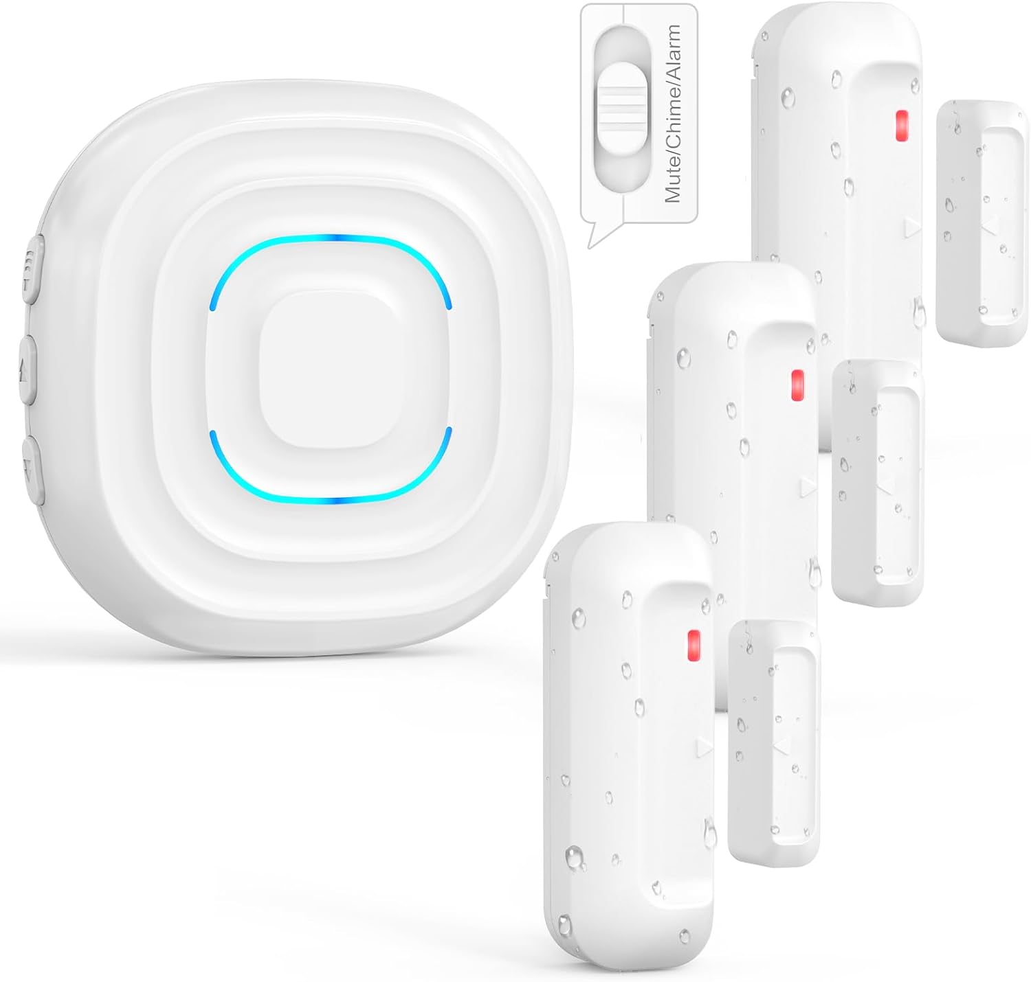 SanJie Door Chime When Door Opens Waterproof,Door Entry Continuous Alarm Mode for Business/Home/Kids Safety,Wireless Door Sensor Chime Alarm