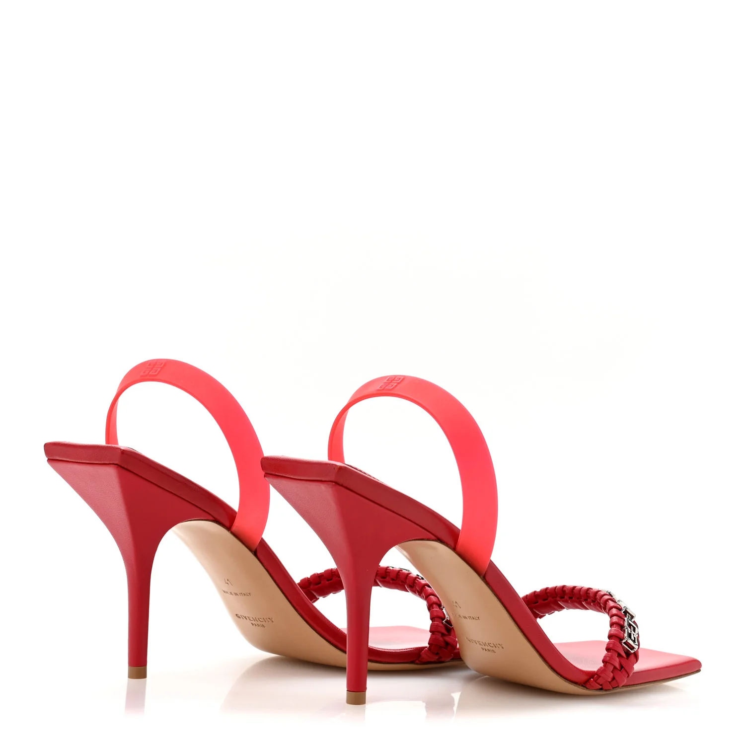 Nappa Polyurethane G Woven Slingback 90mm Sandals 41 Dark Red