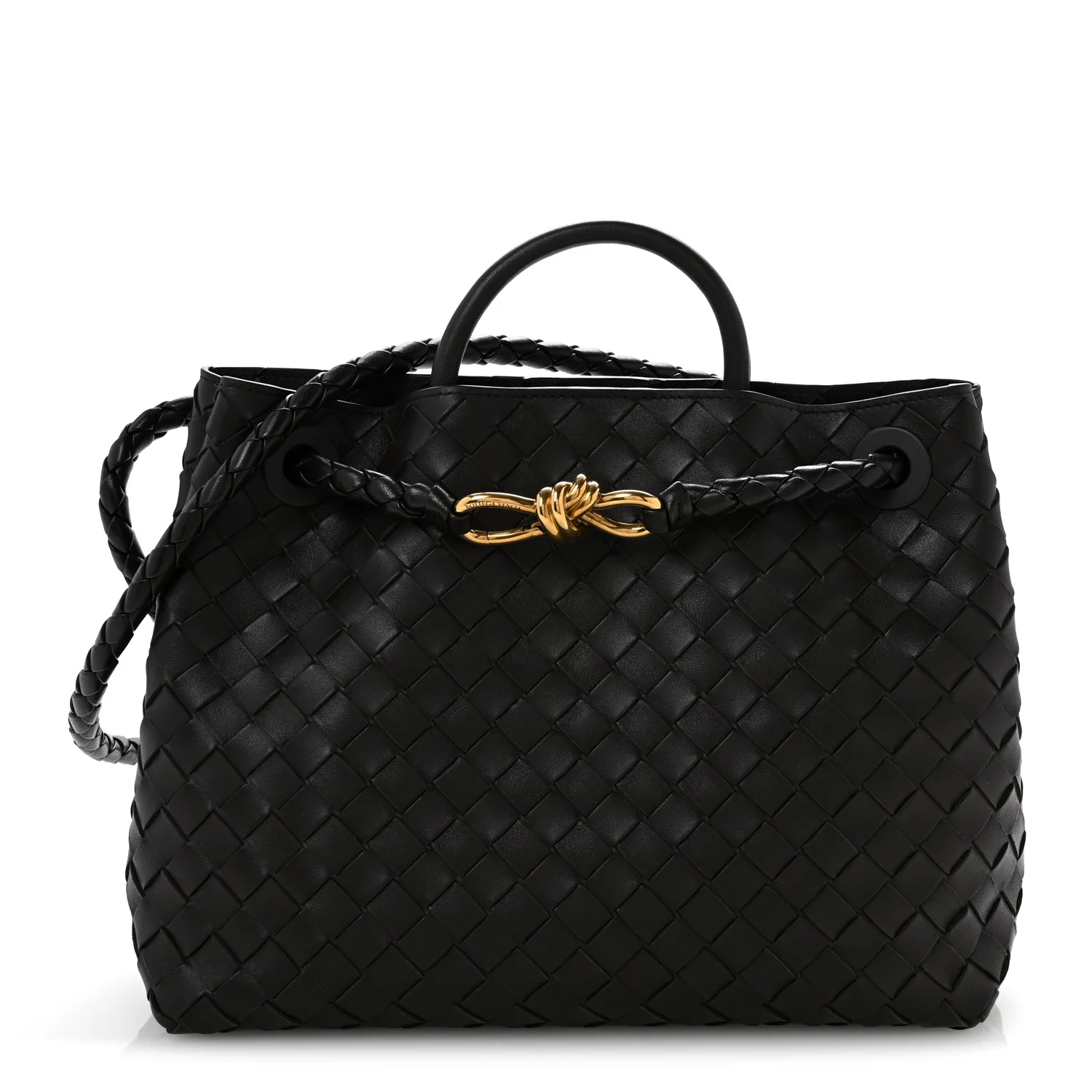Nappa Intrecciato Medium Andiamo Shoulder Bag Fondant