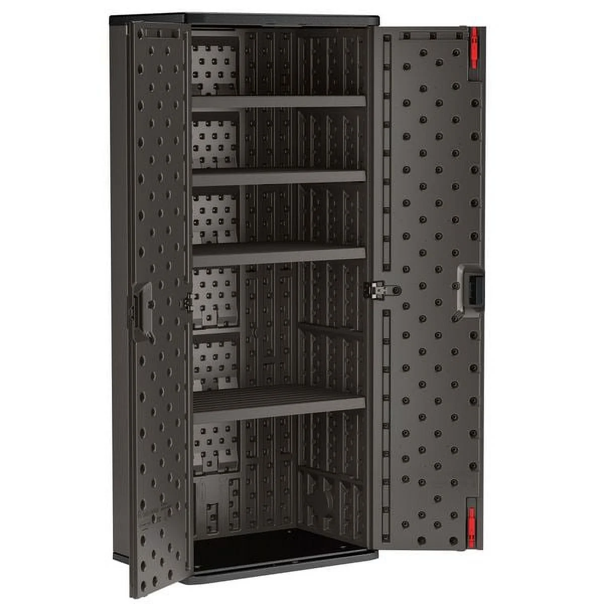 Suncast 72 in 4 - Shelf Storage Cabinet Locker for Garage, Black, BMCCPD7204