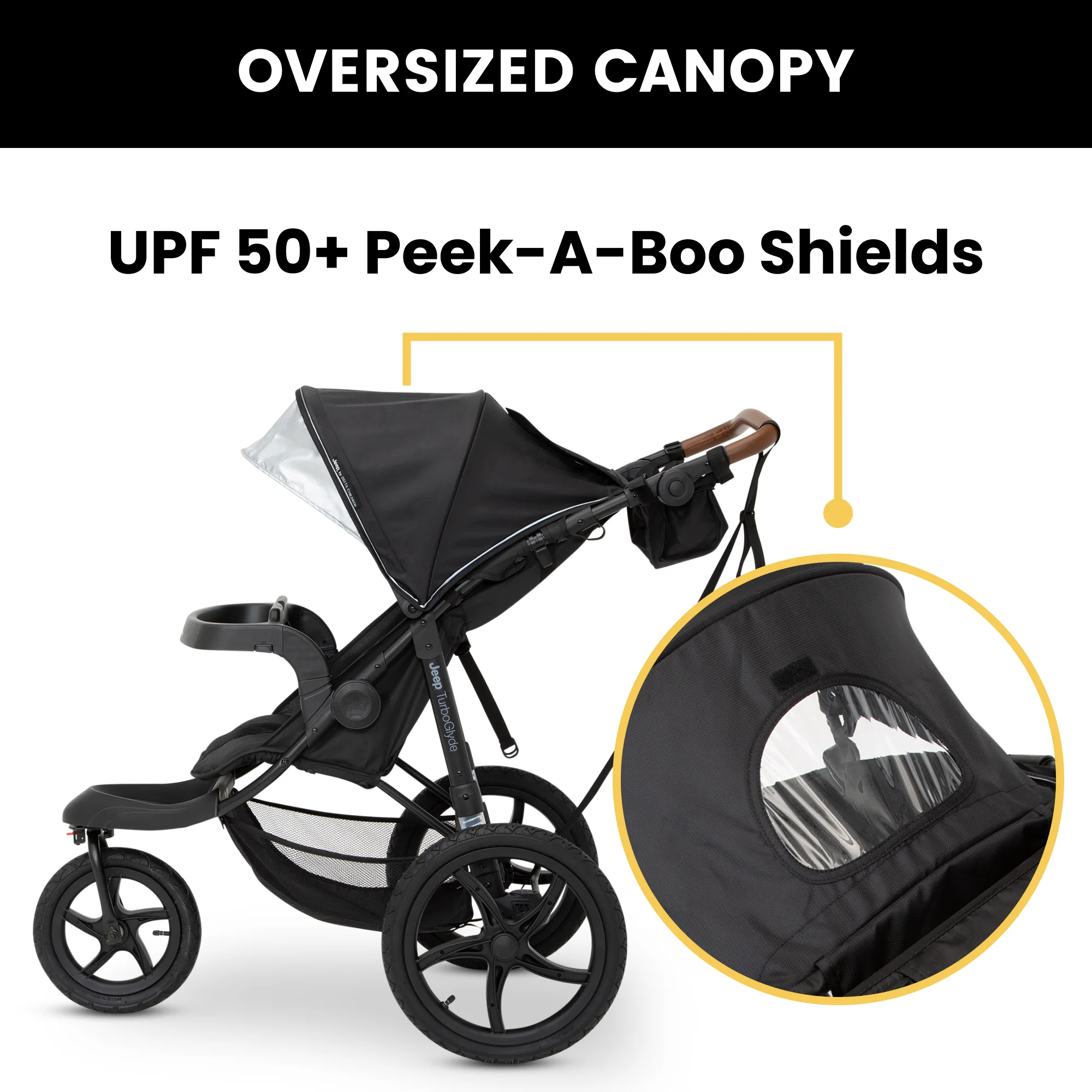 TurboGlyde Jogging Stroller, Black(Black) - Image 6