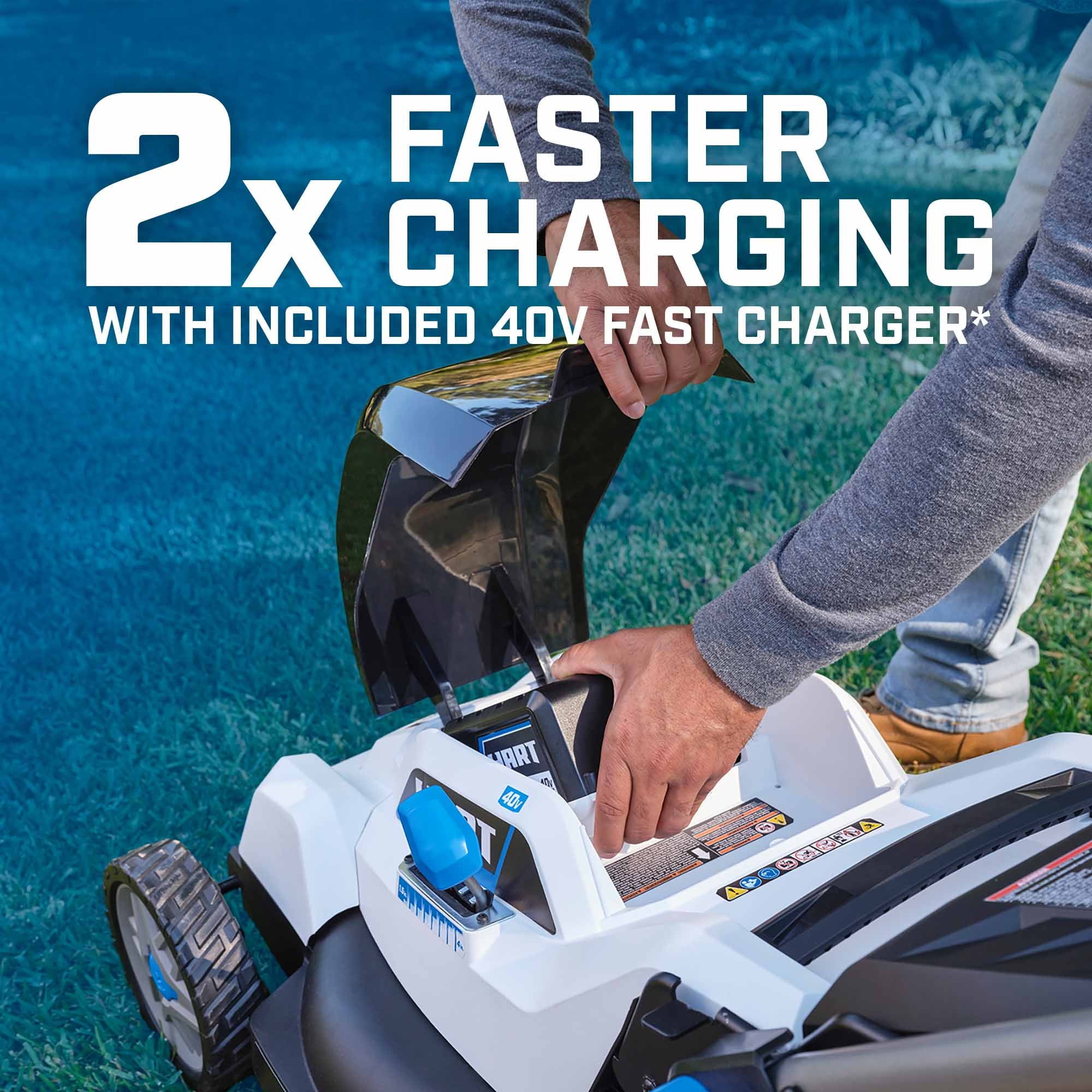 HART 40-Volt 20-inch Cordless Brushless Push Mower Kit, (1) 6.0Ah Lithium-Ion Battery(6.0 Ah Lithium-Ion Battery) - Image 3