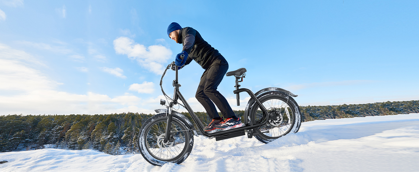 20" Fat Tire Electric Scooter with seat for All Terrain