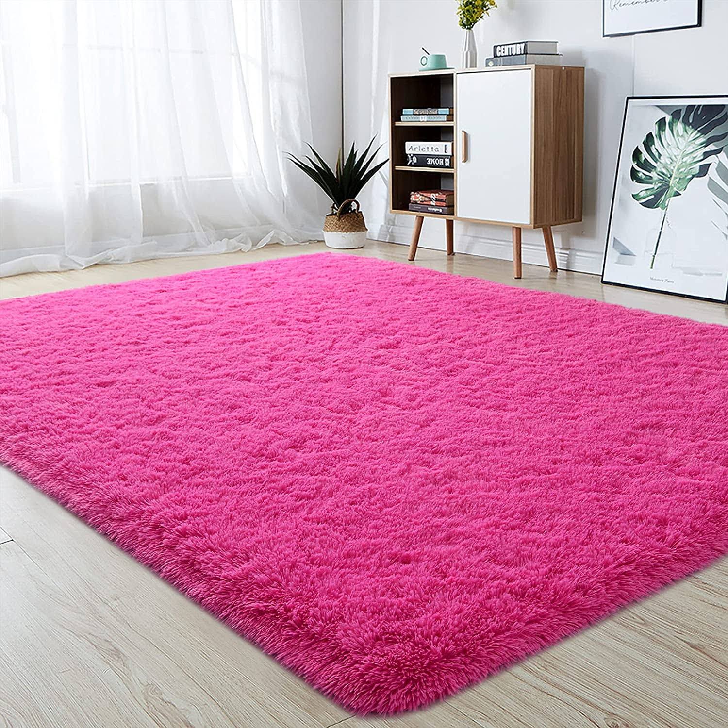 Lochas Luxury Fluffy Rug Ultra Soft Shag Carpet for Bedroom Living Room Big Area Rugs, 5'x8',Gray, Size: 5' x 8'
