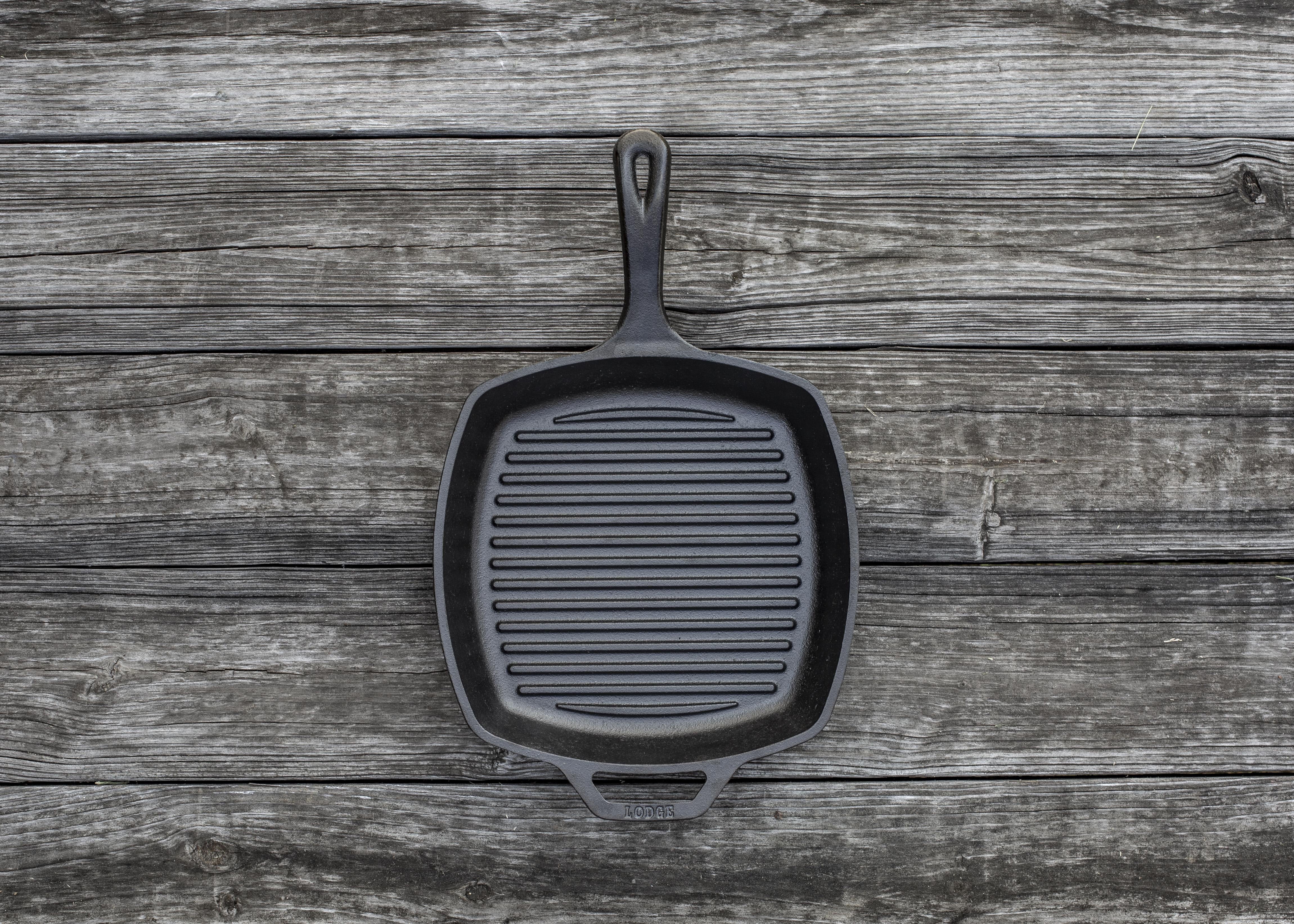 Cast Iron 10.5 Seasoned Square Grill Pan