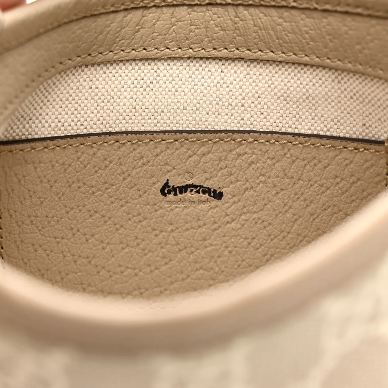 GG Supreme Monogram Textured Dollar Calfskin Mini Jackie 1961 Hobo Beige Mystic White Oatmeal