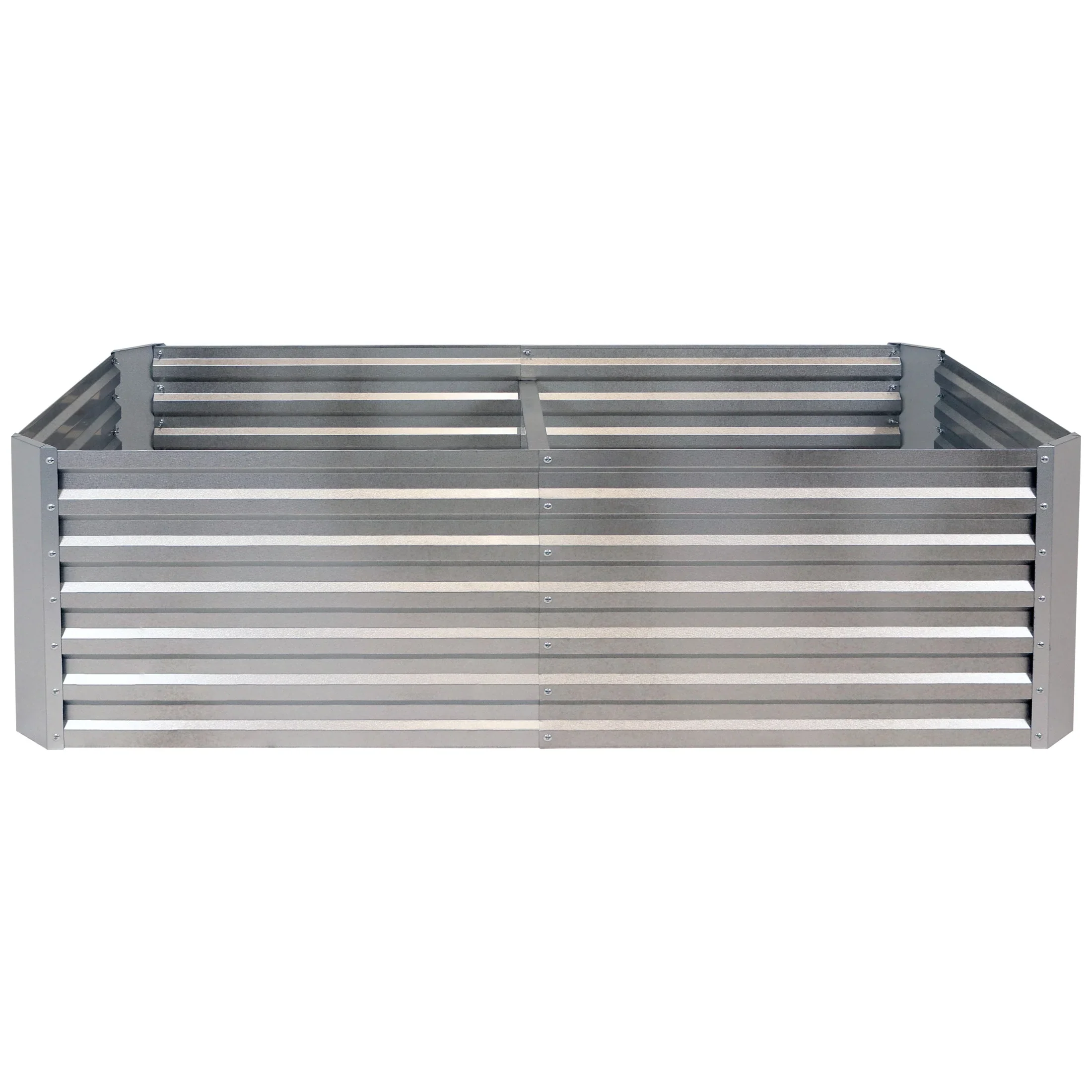 Sunnydaze 71 x 35.5 x 23.5 Rectangular Silver Galvalume Steel Raised Garden Bed