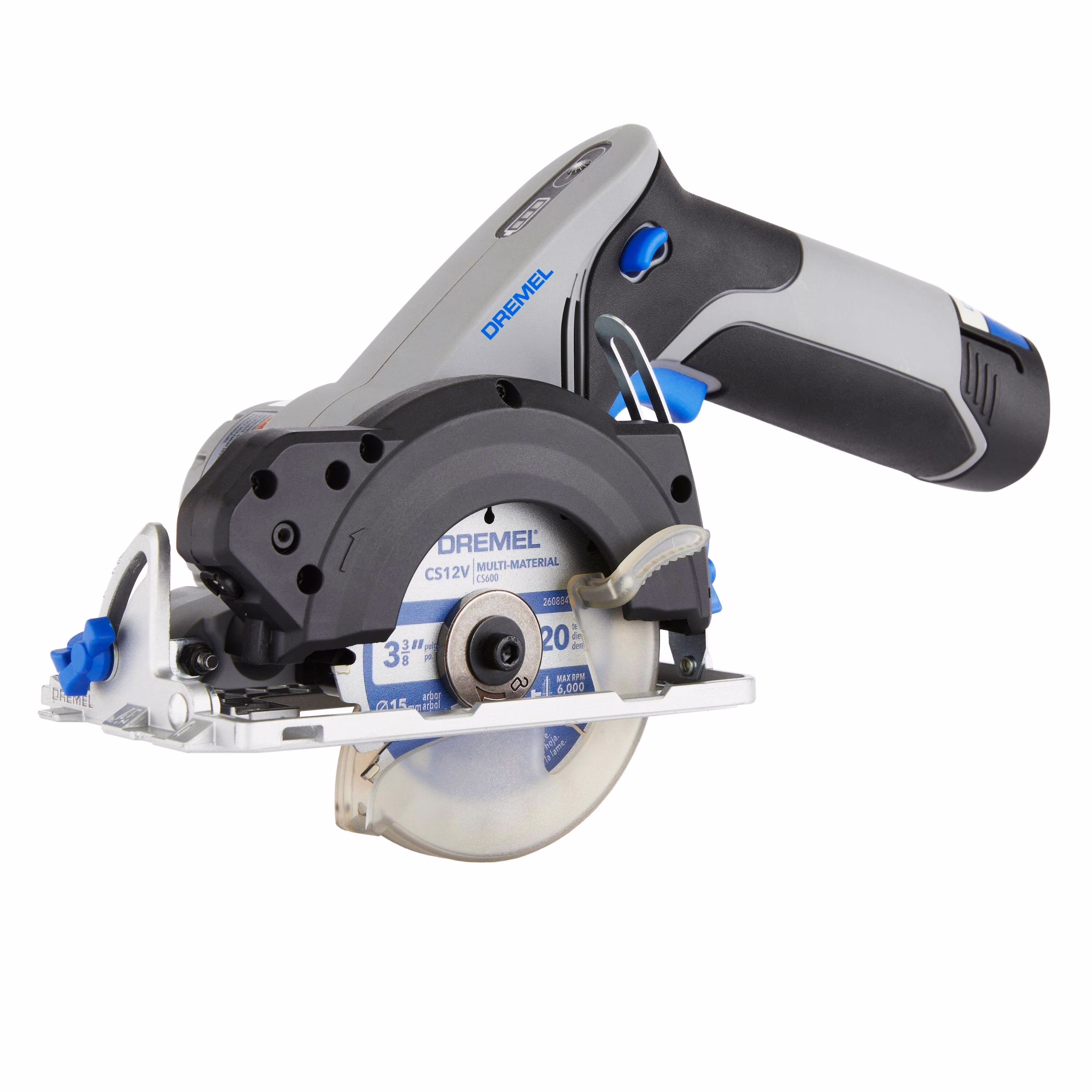 Dremel Blueprint 12V Compact Circular Saw with Integrated Laser Guide, 2Ah Li-Ion Battery and 3 3/8Multi Material Blade (CS12V-S1)
