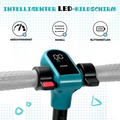 AMXCNOY Trottinette électrique pour enfants, trottinette enfant 14 km/h, 5-8km, frein électrique, conduite sécurisée pour enfants dès 6 ans, avec Bluetooth et lumières colorées — vue 4