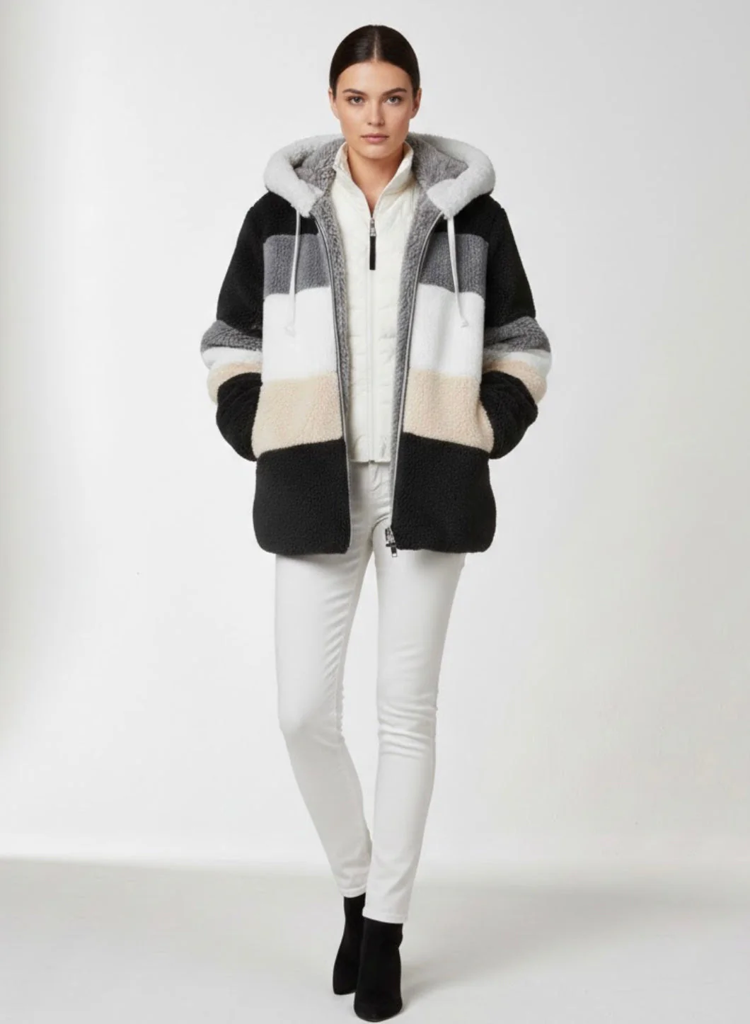 Aléana | La veste d’hiver élégante et chaude avec capuche et fermeture éclair