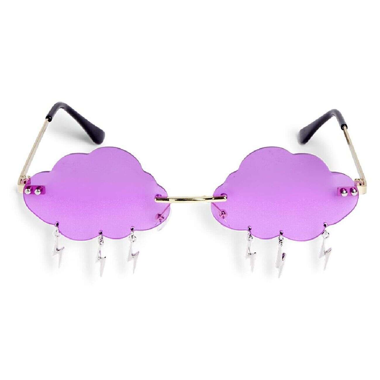 Lunettes fantaisie adulte nuage avec pendentif violet