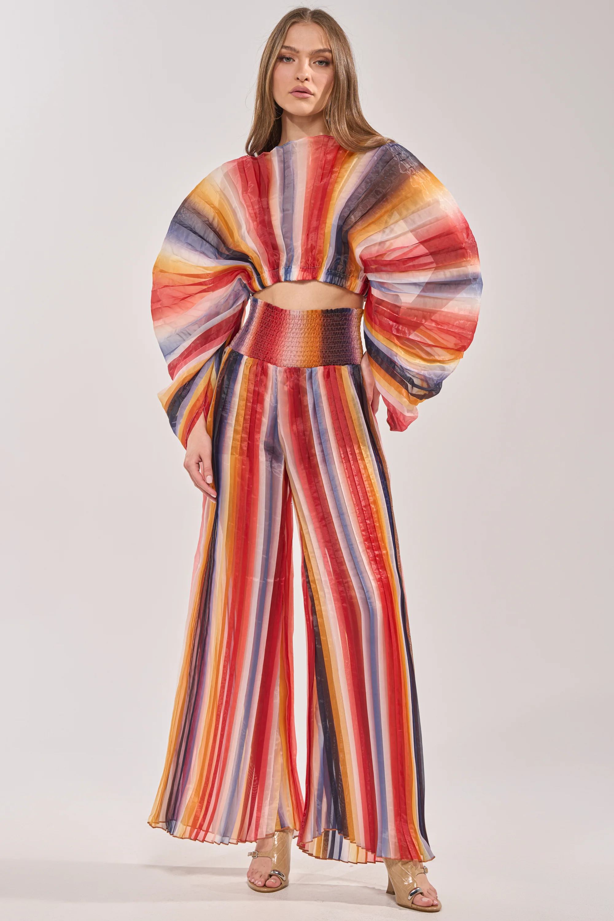 FANNED OUT CHIFFON PANT - Akira Store