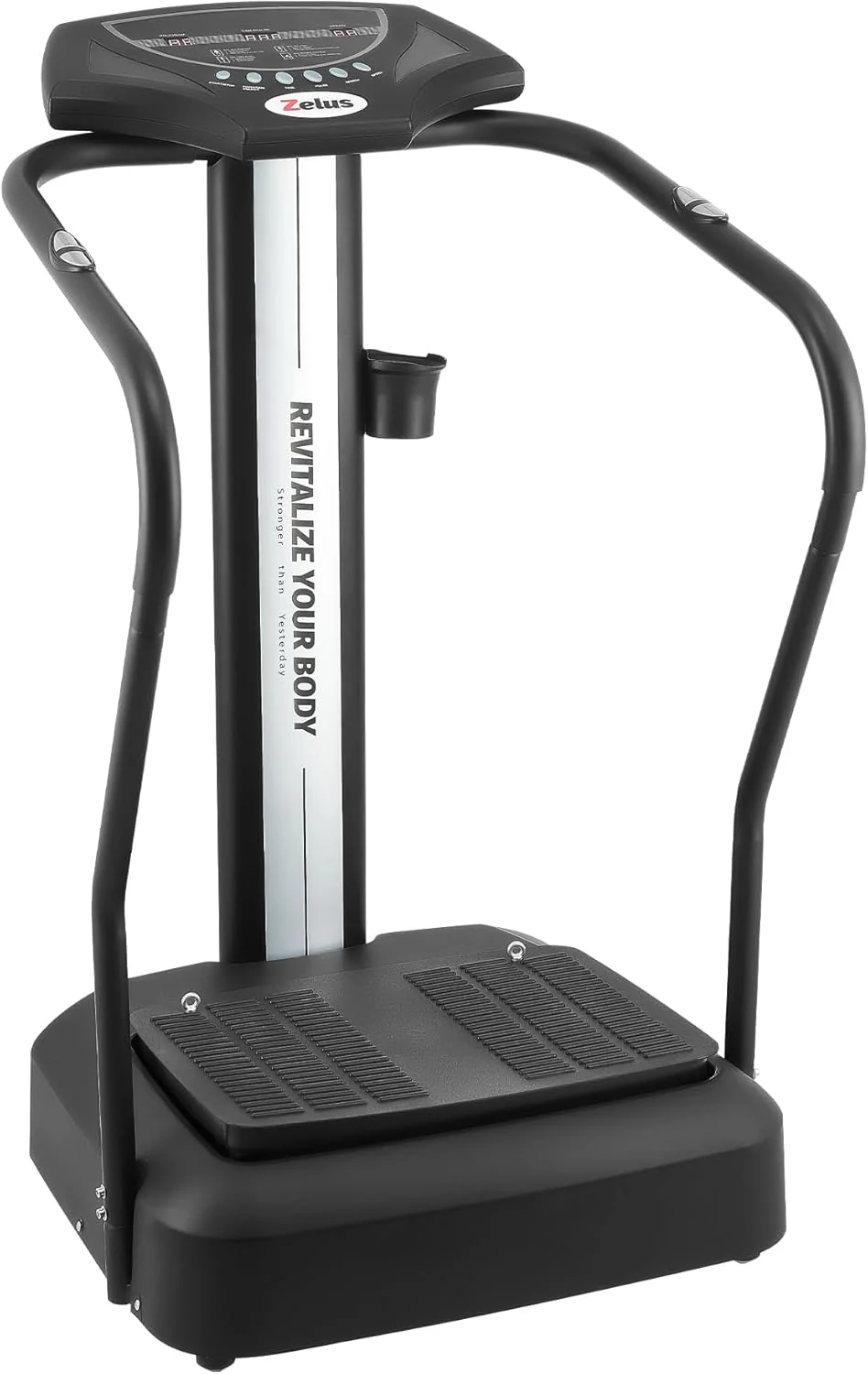 Plateforme vibrante pour tout le corps, appareil de fitness de 500 W avec 99 niveaux, 3 modes prédéfinis et 2 bandes de résistance, plateforme vibrante d'entraînement pour salle de sport à domicile, capacité de 150 kg