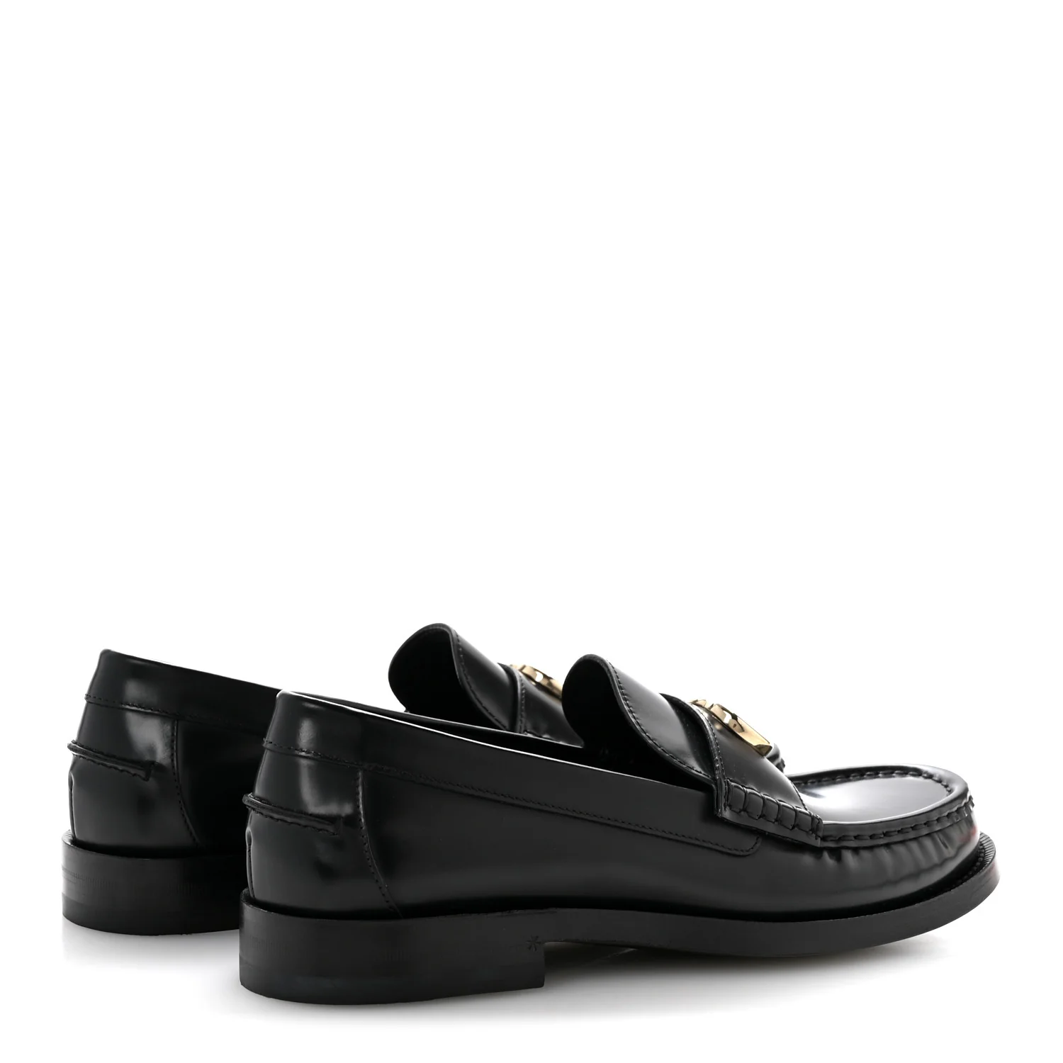 Calfskin Millennial Ribot Womens GG Loafers 38.5 Black