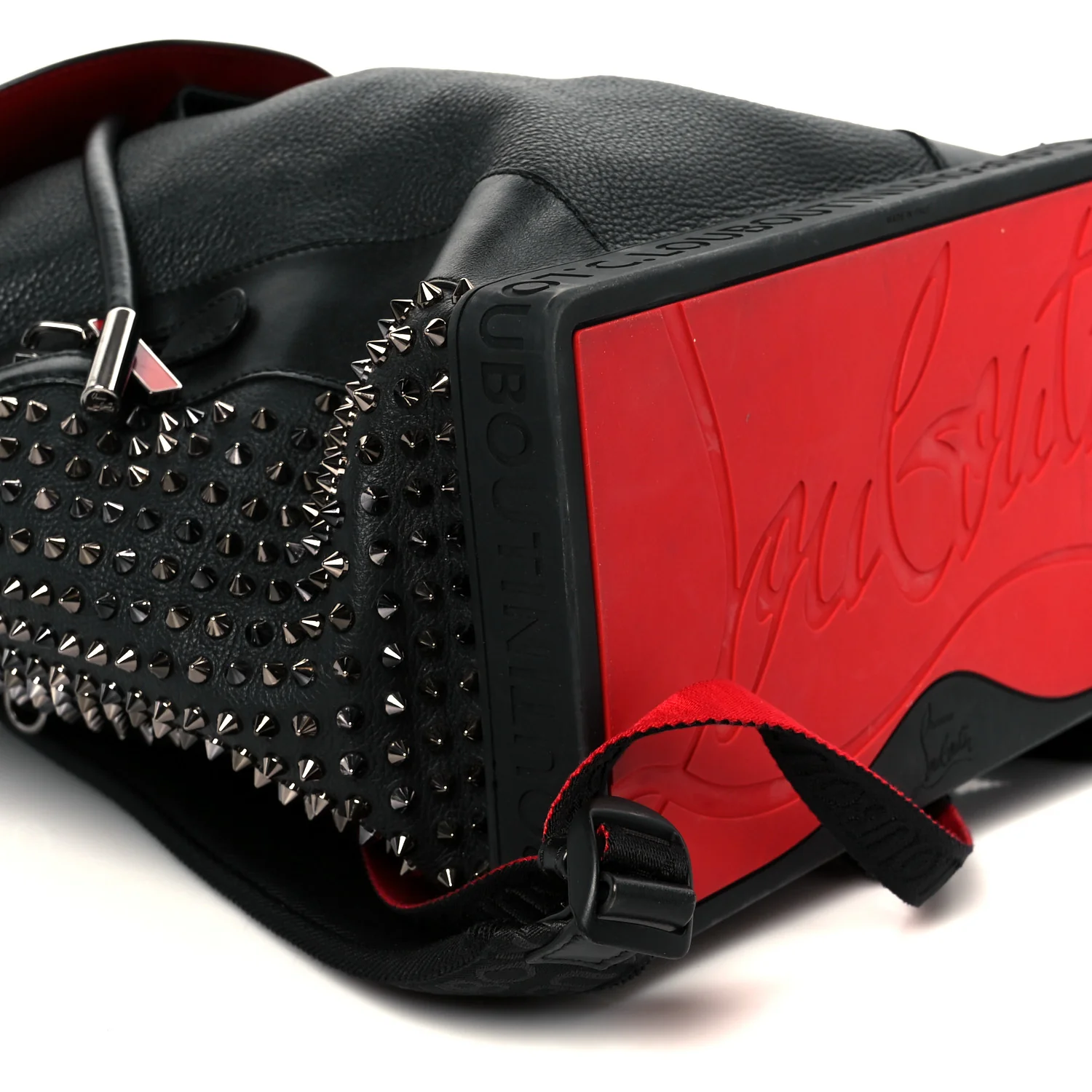 Calfskin Spiked Explorafunk Backpack Black