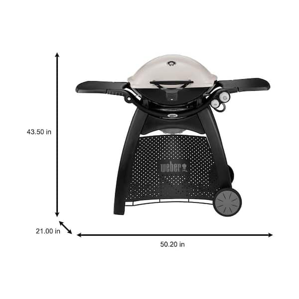 Q 3200 2 Burner Propane Gas Grill in Titanium with Built In Thermomter Image 3