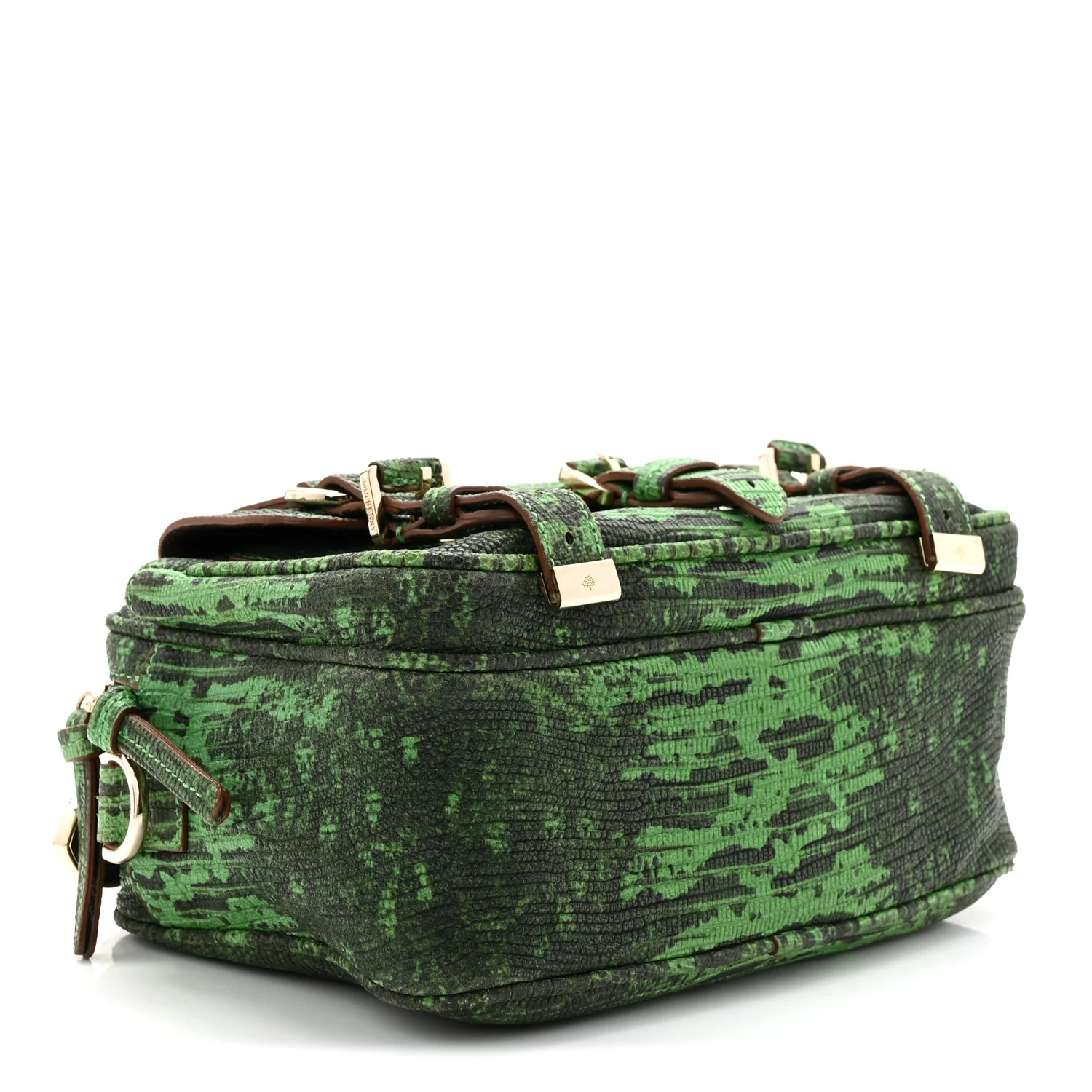 Lizard Print Camera Bag Grass Green