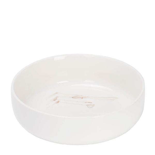 Ski skål 21cm hvit/brun