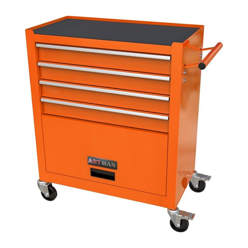 Chariot à outils roulant à 5 tiroirs, coffre à outils sur roulettes, organisateur de rangement verrouillable pour outils de réparation à domicile, armoire à outils pour mécanicien, garage
