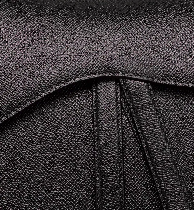 CHRISTIAN D Grained Calfskin Saddle Bag Black