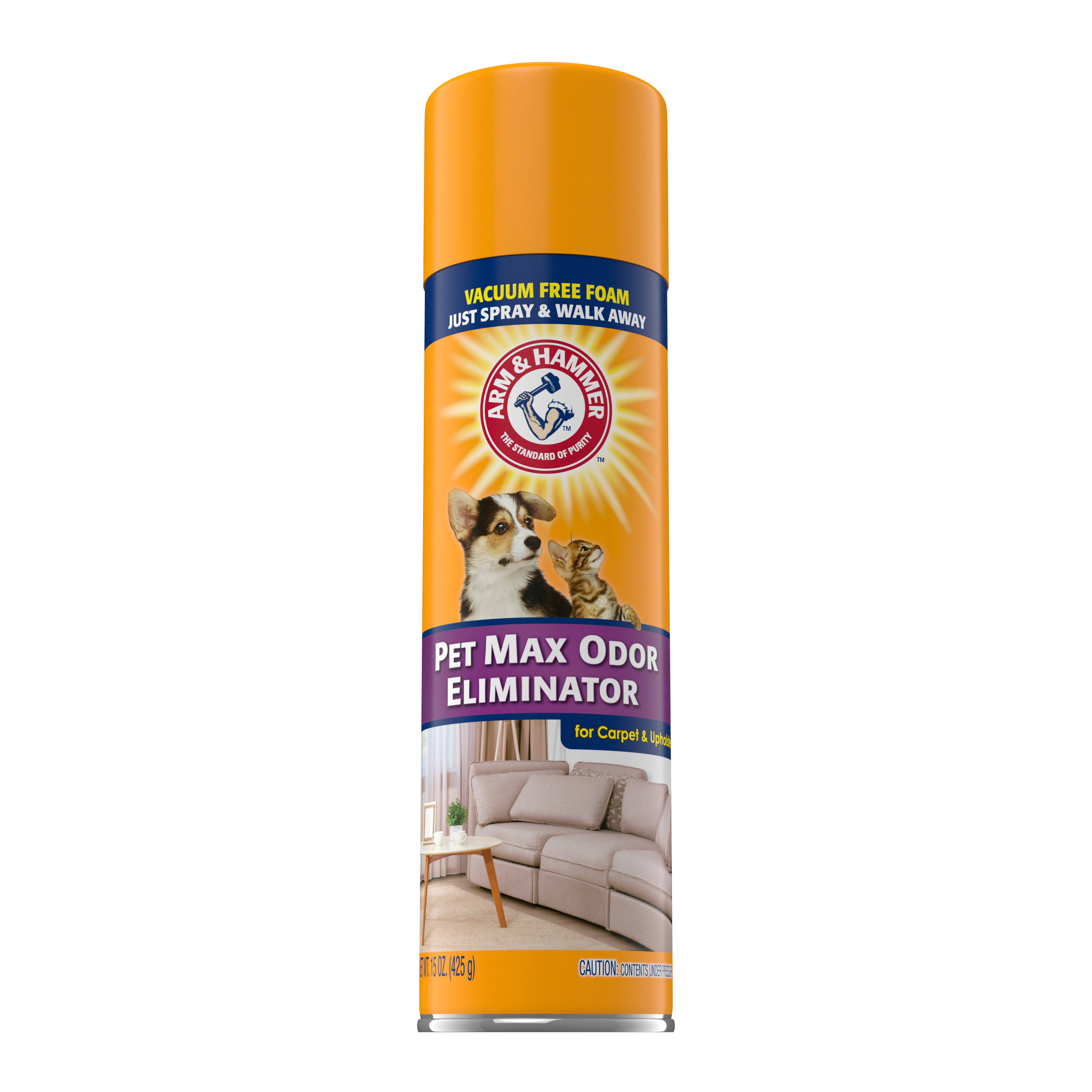 Arm & Hammer Max Odor Eliminator Vacuum Free Foam for Carpet and Upholstery - 15 oz spray