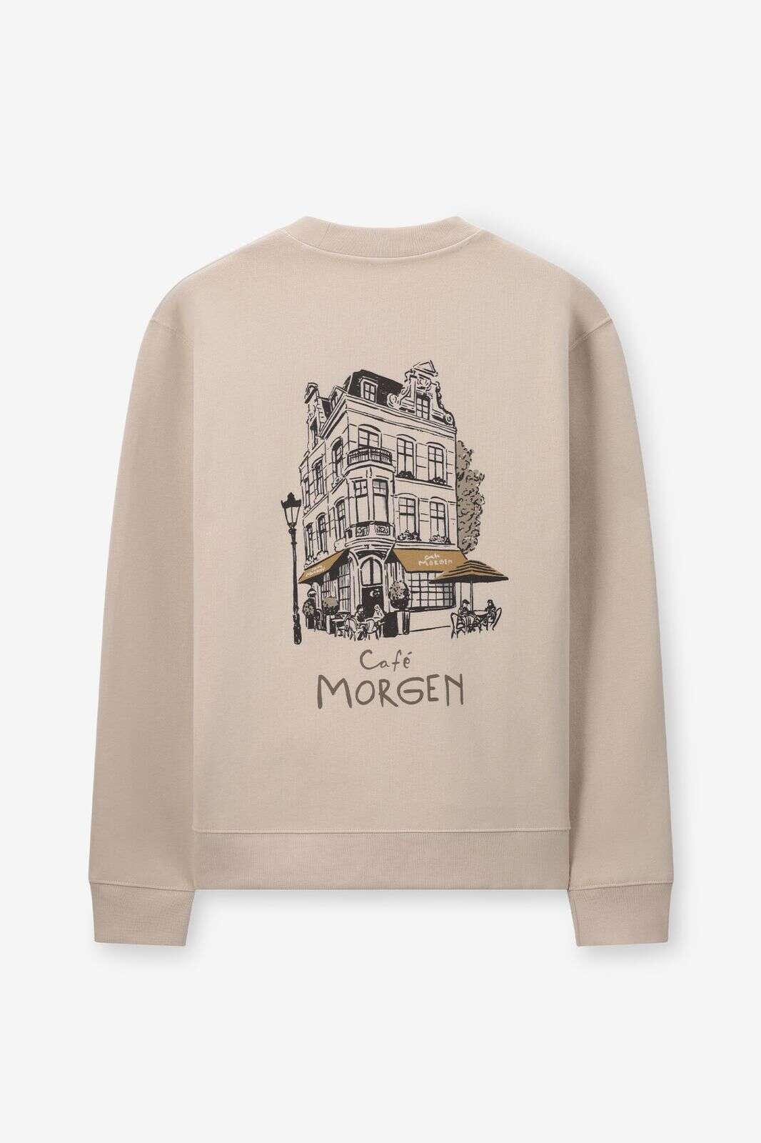 Beige sweater met artwork
