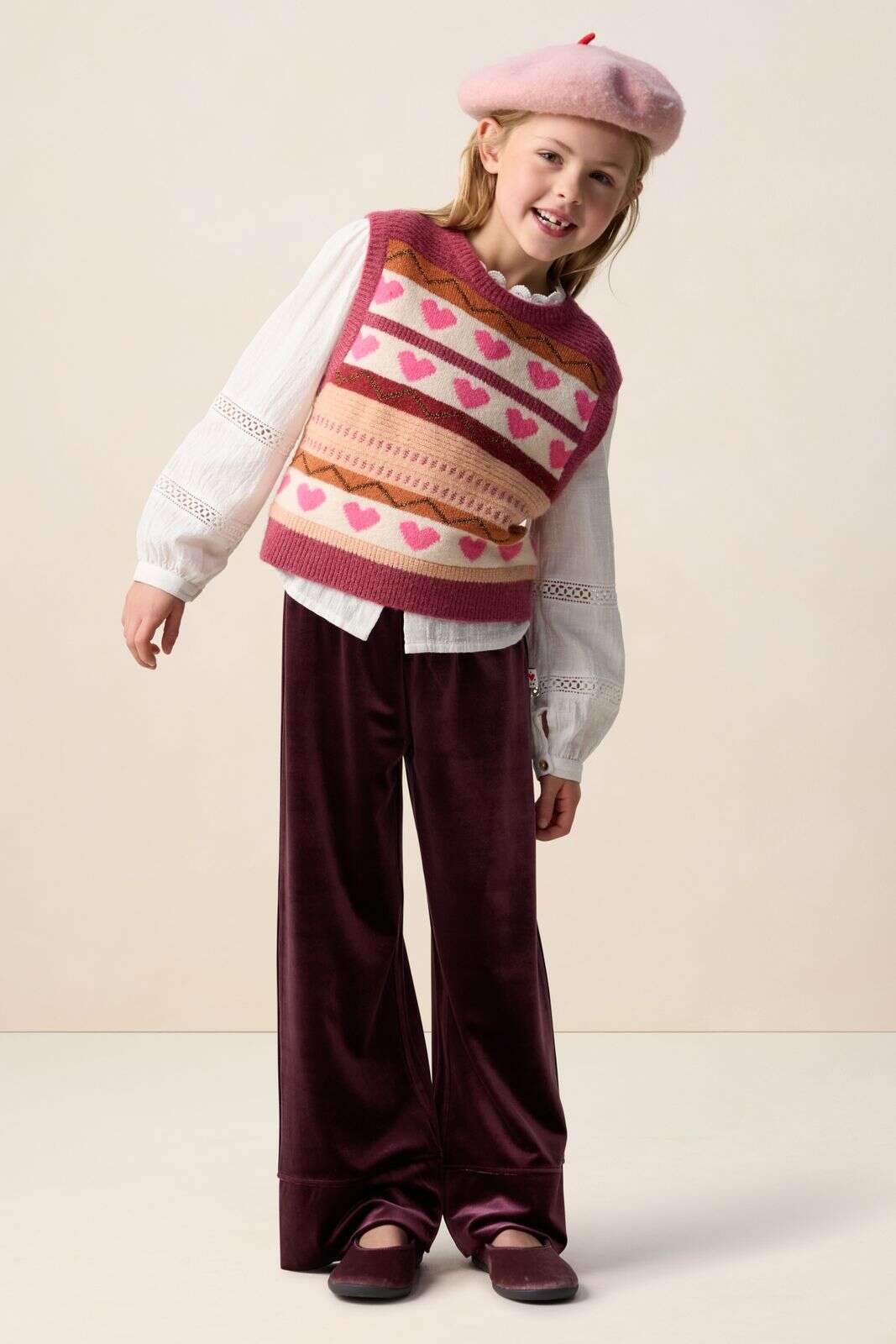 Donkerrode wide leg legging