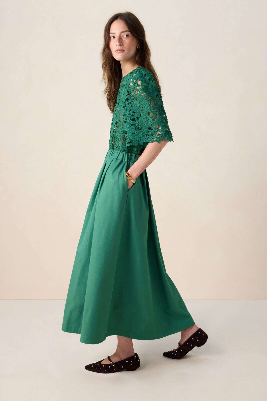 Groene maxi rok