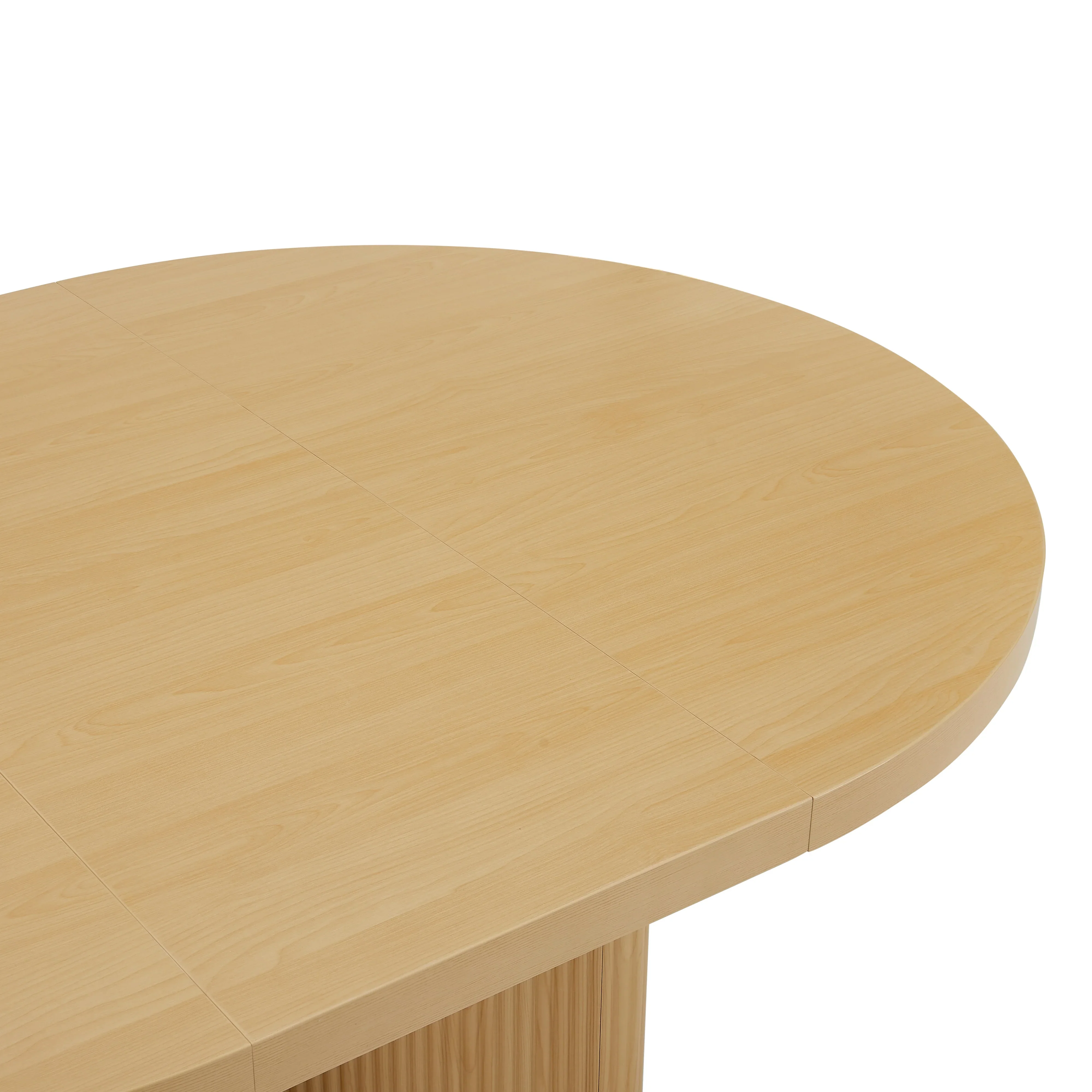 Better Homes & Gardens Lillian Fluted Round Expandable Dining Table for Kitchen, Natural Pine