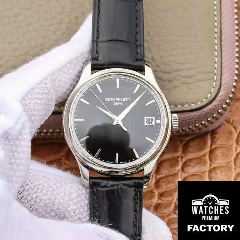 Patek Philippe Calatrava Automatic Date Black Dial Watch 5227G-010 ZF Factory Flip Back Version