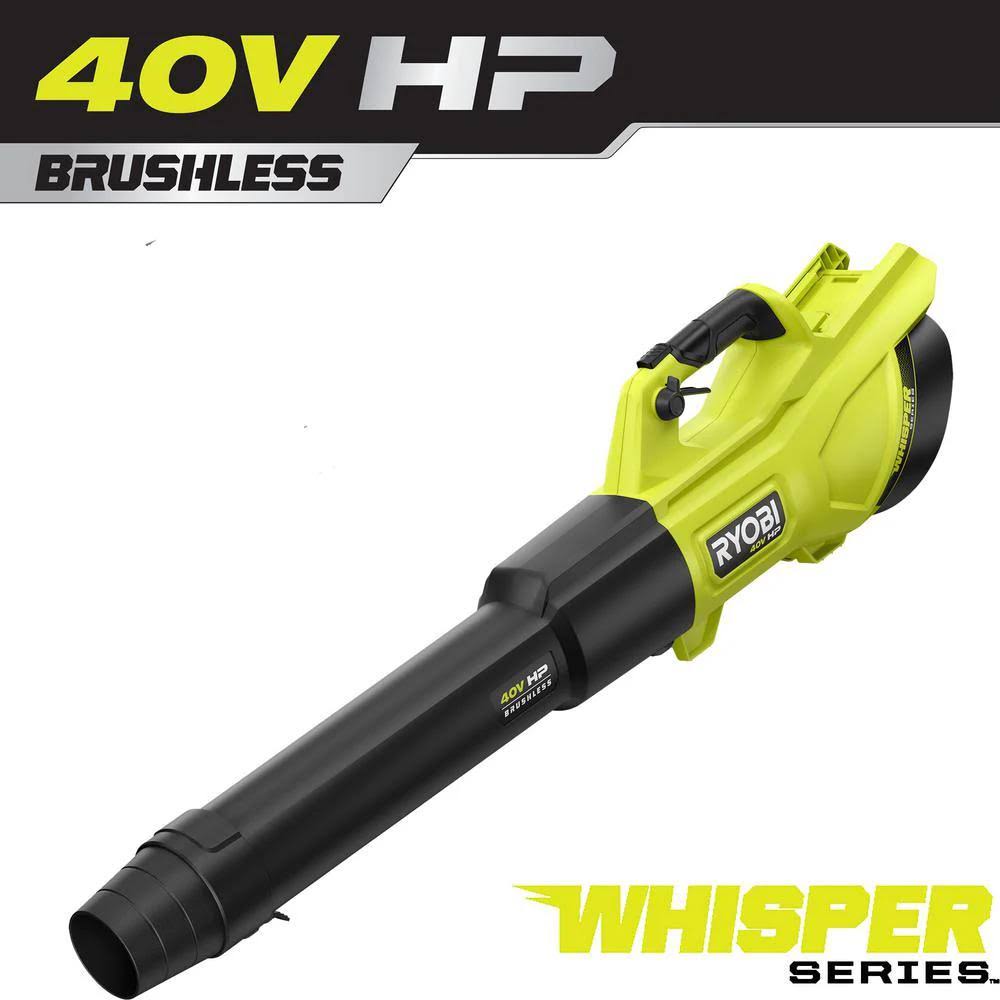 Ryobi 40V HP Brushless Whisper Series 155 MPH 600 CFM Cordless Battery Leaf Blower (Tool Only)