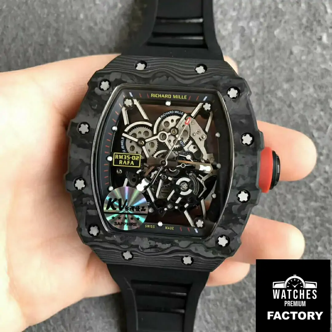 Richard Mille RM35-02 KV Factory Black Rubber Strap