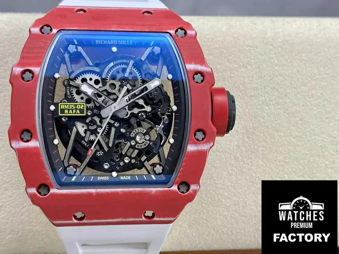 Richard Mille RM35-02 T+ Factory NTPT Carbon Fiber Skeleton Dial White Rubber Strap
