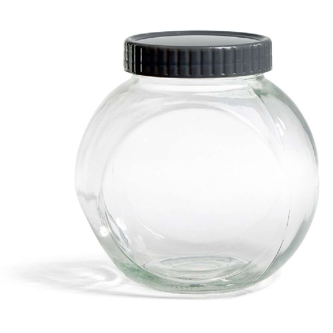 Pot en verre transparent avec couvercle plastique - 16x11,5xH.16cm