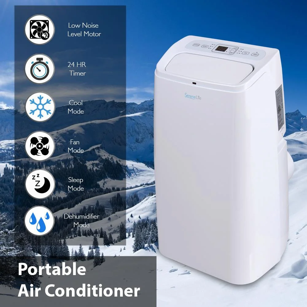 Serenelife SLPAC12 - Portable Air Conditioner - Compact Home AC Cooling Unit with Built - in Dehumidifier & Fan Modes, Includes Window Mount Kit (12, 000 BTU)