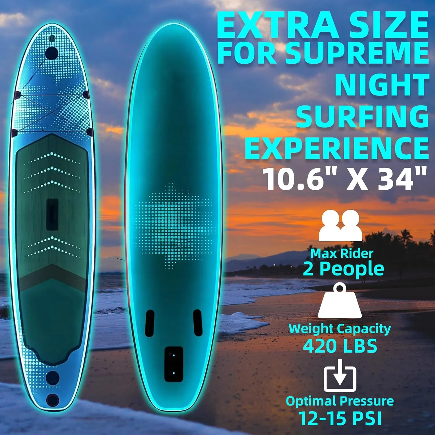 AECOJOY Inflatable 10.5' Stand Up Paddle Board with Strapped Seat, Premium SUP Board Kit