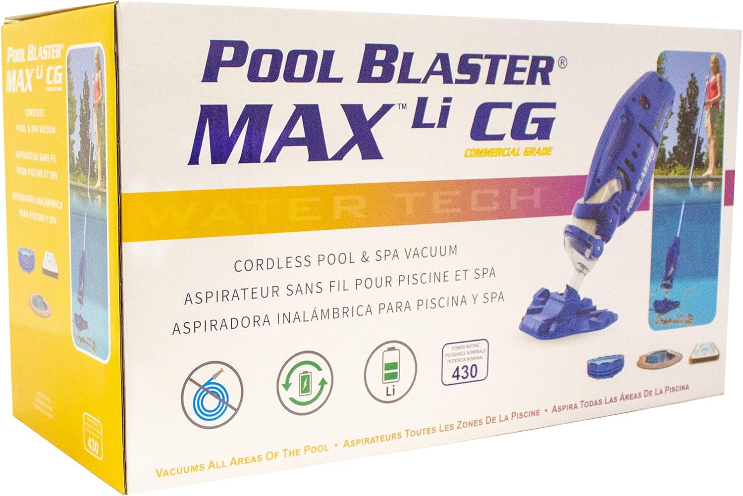 Cordless Pool Vacuum for Deep Cleaning & Strong Suction, Handheld Rechargeable Swimming Pool Cleaner for Inground and Above Ground Pools,…